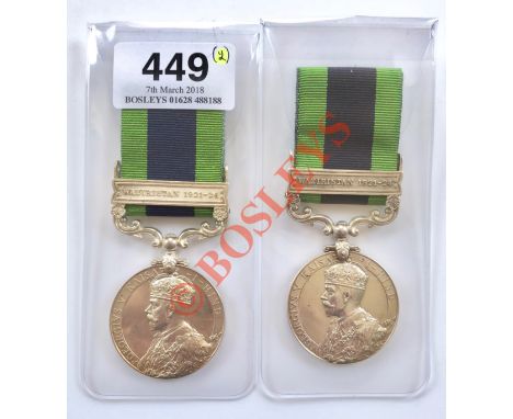 Border Regiment Two India General Service Medal Clasp “Waziristan 1921-24” The first example was awarded to “3590737 PTE H.J.