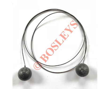 WW2 Period SOE Agent Garrotte.  A rare example, of fine wire, with weighted ends in the form of lead balls. Not to be confuse
