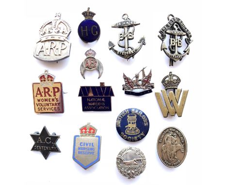 Small Selection of WW2 Home Front Badges etc. Including ARP Lapel Badge Silver (London 1939). ... HG enamel lapel badge. ... 