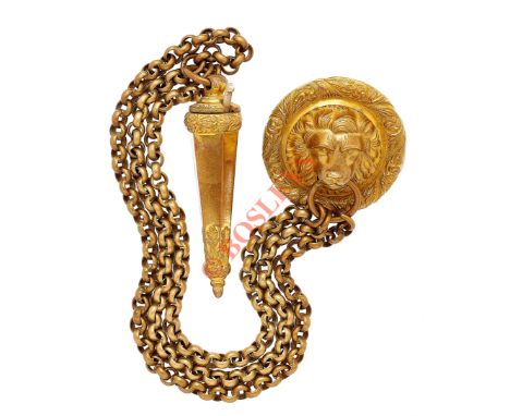 Indian Army Officer’s pouch belt whistle and chains. A good gilt set with Hobson and Sons tablet to reverse.  Circular boss w