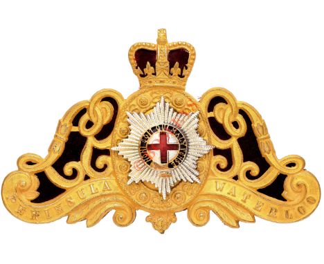 Life Guards Officer’s post 1953 pouch ornament. A fine example. Ornate gilt crowned Collar of the Order of the Garter mounted