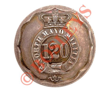 Irish. North Mayo Militia Officer’s silvered closed-back coatee button circa 1836-55. A good example by Buckmaster & Co. Dubl