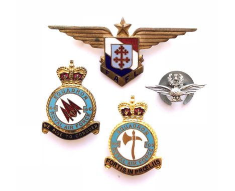 WW2 'Free French Air Force' Pilot's Wing 'Forces Aériennes Françaises Libres FAFL' Numbered Badge This gilt and enamel exampl