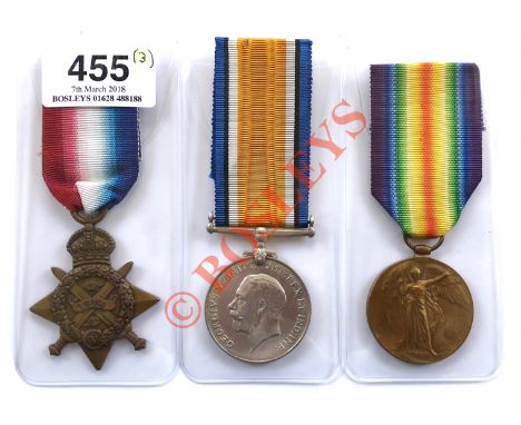 5th Bn Border Regiment 1914 Star Group of Three Medals. Awarded to “2144 PTE A DIXON BORD.R”. Comprising: 1914 Star, “PTE 5/B