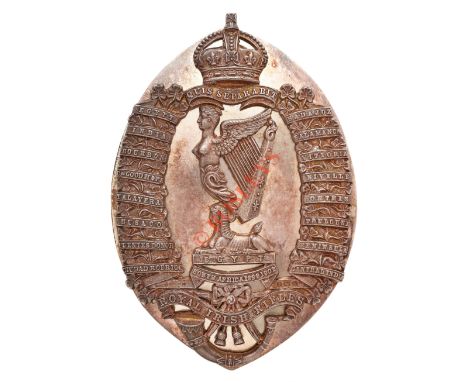 Irish. Royal Ulster Rifles Officer’s 1934 Birmingham hallmarked silver pouch belt plate. A very fine example by JRG&S (JR Gau