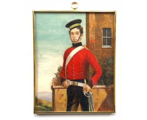 7th Dragoons Guards Miniature Portrait of a Trooper Circa 1846. By Michael Bartlett (1922-2008) A fine quality miniature wate