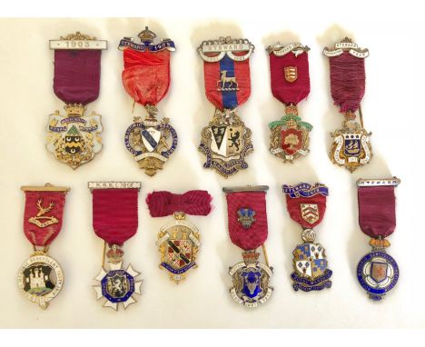 Selection of early 20th Century Royal Masonic Benevolent Institution Silver Steward’s Jewel Medals A good selection of silver
