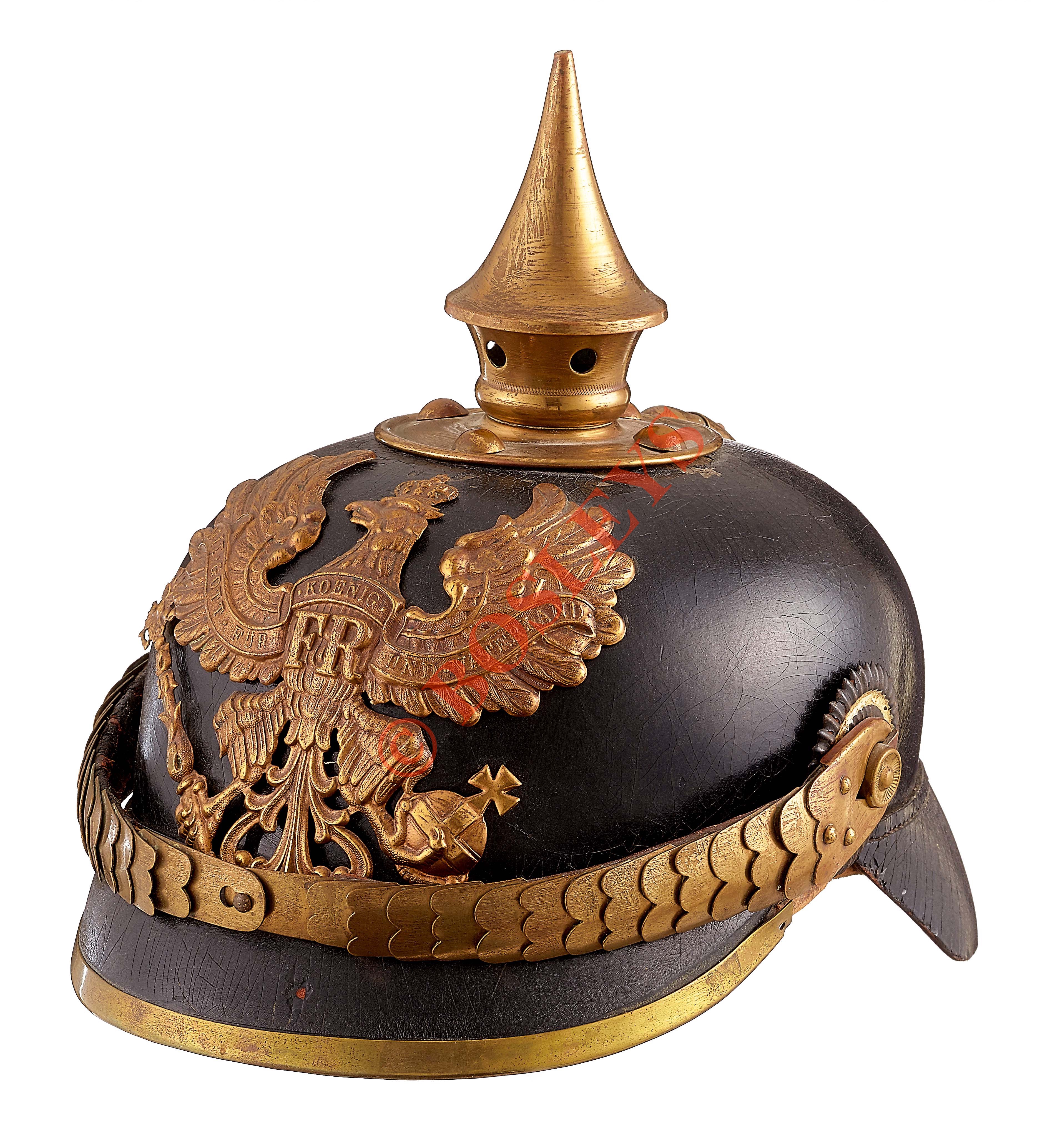 WW1 Imperial German Prussian State Pickelhaube A good regimentally ...