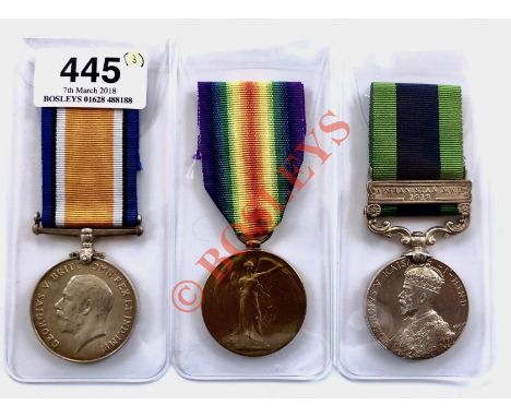 WW1 Border Regiment Officer’s IGS Medal Group of Three. Awarded to “LIEUT W. PEPPERELL  BORD R”. Comprising: British War Meda