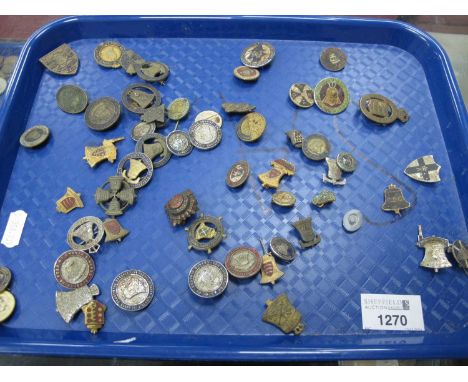 Lapel and Stick Badges, mainly bell ringing themed. 1915 on War Service, etc, over fifty.
