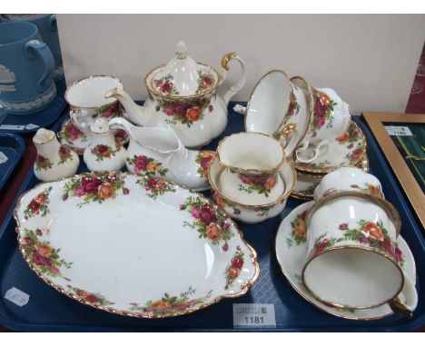Royal Albert 'Old Country Roses' First Quality Tea Ware, of twelve pieces, including teapot, and six other pieces.