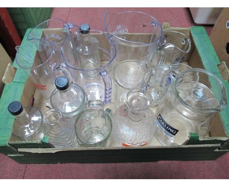 Advertising Water Jugs, Senior Service, Nelson Tipped, Beefeater Gin water jug, etc:- One Box.