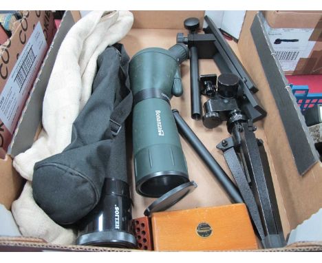 Helios Spotting Scope X20, with tripod stand, together with a Bonanza spotting scope, with tripod stand, Parker Hale, Birming