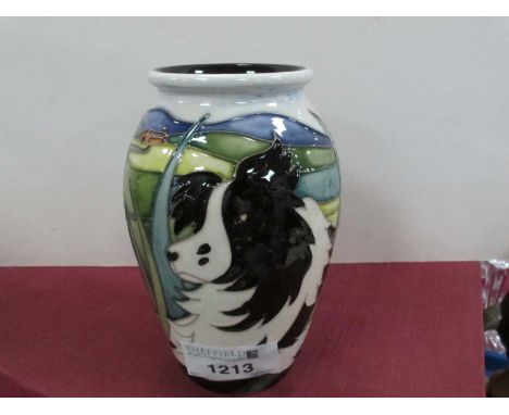 A Moorcroft Pottery Vase, decorated in the 'The Watcher' design by Emma Bossons, No 55, shape, 393/5, signed and impressed ma