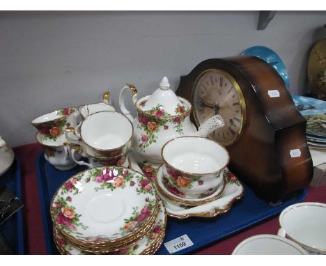 Royal Albert 'Old Country Roses' Part Tea Service, tea pot, cream jug, sugar bowl, cup-saucers, eighteen pieces, together wit