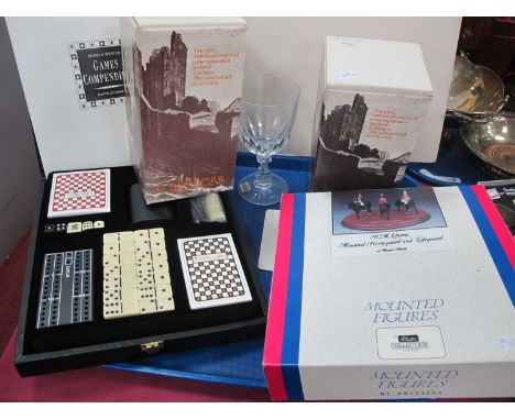 Caithness Pair of Churchill Goblets, limited edition of 1000, number 138 &amp; 139, each 15cm high, with box.M &amp; S games 