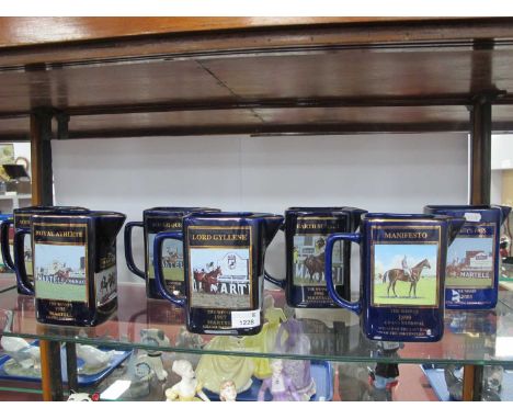 Grand National Winners Limited Edition Martell Cognac Jugs by Seton Pottery - 1994-1999 and 2003 (7).