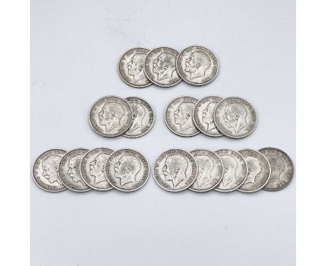 Great Britain King George V Halfcrowns 1911-19 (pre 1920 silver) - Select examples (x17) Comprising: 1914 (x4), 1915 (x3), 19