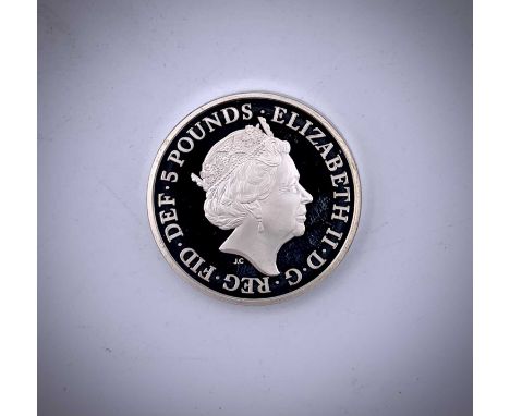 G.B. silver Piedfort £5 proof coin. The Sapphire Jubilee of HM Queen Elizabeth 2017 in box of issue with CofA.

Condition: pl