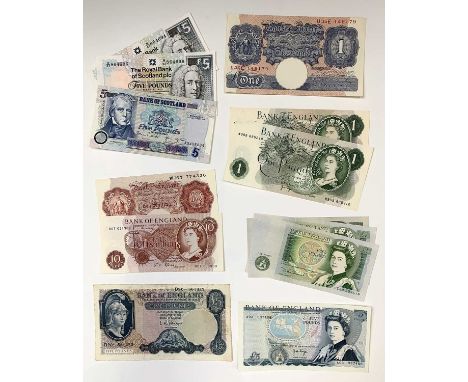 Bank of England and Scotland Bank Notes - All in good to uncirculated condition Small selection comprising - 10/- series "A" 