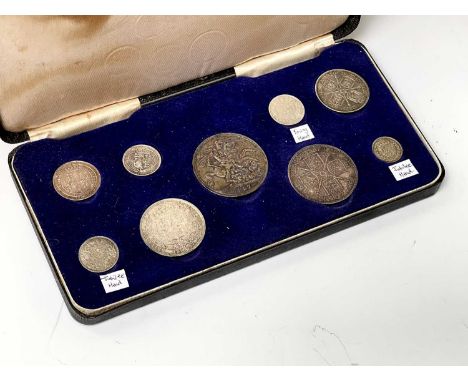 Queen Victoria 1887 Silver Set A made up set of 9 coins. 3d- crown, including the three different 6ds. Mostly in circa EF con