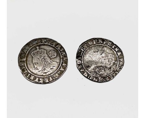 Elizabeth I, Sixpences x 2. 1574 worn, slight creasing; 1575 F.

Condition: please request a condition report if you require 