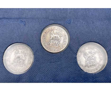 Great Britain Silver 6d King George V Pre 1920 - Better examples 1911 - 1919 (x17). 1911 (x2), 1912 (x2), 1914 (x2), 1915 (x2