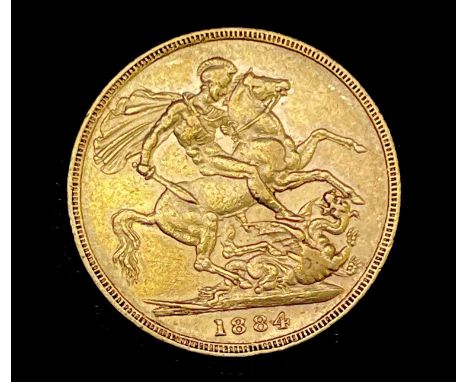 Great Britain Gold Sovereign 1884 George &amp; Dragon

Condition: please request a condition report if you require additional