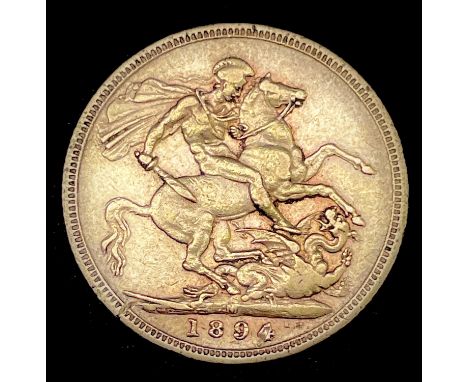 Great Britain Gold Sovereign 1894 Veiled Head. Melbourne Mint mark

Condition: please request a condition report if you requi