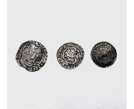 Hammered coins Groat and 1/2 groat x 2. Mixed condition but generally good detail - for further research. Total 3 coins.

Con