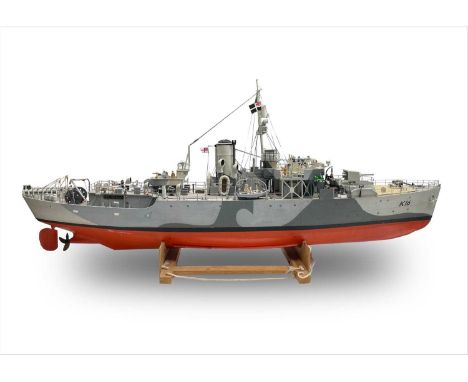 Military - Royal Navy Second World War Corvette Model. An extremely well detailed Robbe radio controlled Corvette model of HM