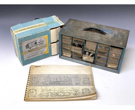 Model Railway Repair Kit, Controller, etc. The lot comprises a 20 draw tool box containing OO gauge railway spare parts, acce