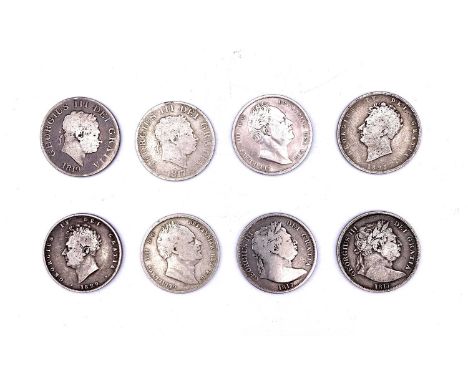 GB Halfcrowns - George III and IV and William IV. 8 coins all in mainly worn condition.

Condition: please request a conditio