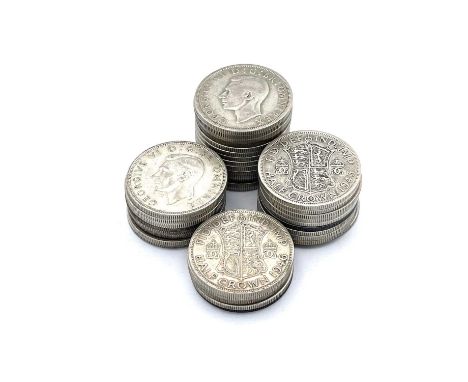 Silver Halfcrowns pre 1947 King George VI. £4.62 face of pre 1947 halfcrowns. Variable grade.

Condition: please request a co