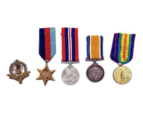 1st and 2nd World War Medals Comprising a) a 1st World War Medal and Victory Medal awarded to 63161 Acting Sargeant J. Jackso