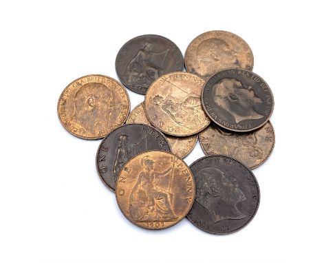 King Edward VII 'Low Tide' and Select Examples x 10. Comprising: Row 1: 1902 low tide, 1902 (x1), 1903 (x2), 1907. Row 2: 190