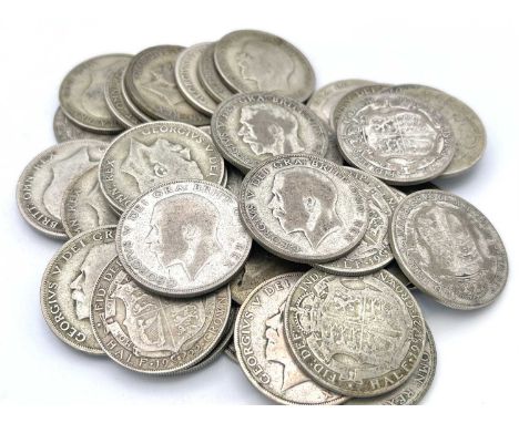 Silver Halfcrowns pre 1947 King George V (x39) £4.87 face of pre 1947 halfcrowns - 1st issue variable grades including 2 x 19