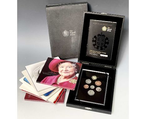 UK - Uncirculated Coin Sets, etc. Year sets for 1987, 1988, 1991 and 1997, 1999 Diana Memorial Coin, 2000 Queen Mother Centen