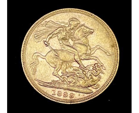 Great Britain Gold Sovereign 1899 Veiled Head. Melbourne Mint mark.

Condition: please request a condition report if you requ