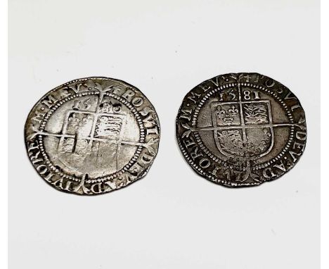 Elizabeth I, Sixpences x 2. 1580 F; 1581 F.

Condition: please request a condition report if you require additional informati