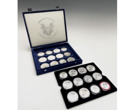 USA - One ounce fine silver Eagle Dollars x 24 - Complete run of coins from 1986 - 2009. Uncirculated condition. Contained in