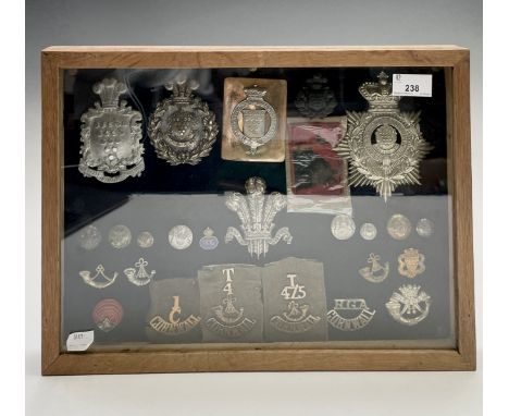 Cornwall Regiments: Cornwall Artillery / Militia, Duke of Cornwall Light Infantry, etc. Comprising a board mounted framed and