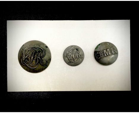 Transport - Railways - Railwayana - Rare Lynn &amp; Fakenham Railway / Eastern &amp; Midlands Railway Buttons (x3). Comprisin