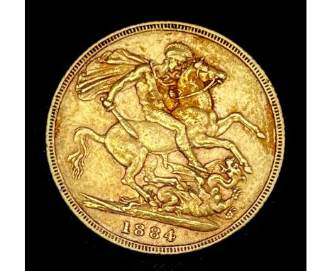 Great Britain Gold Sovereign 1884 George &amp; Dragon

Condition: please request a condition report if you require additional