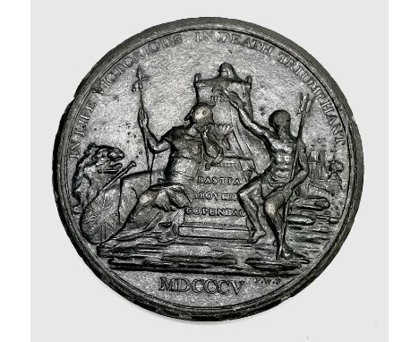 Lord Nelson 1805 Interest. Comprising a white Medal medallion commemorating the victory at Trafalgar - inscribed "Gallant Nel