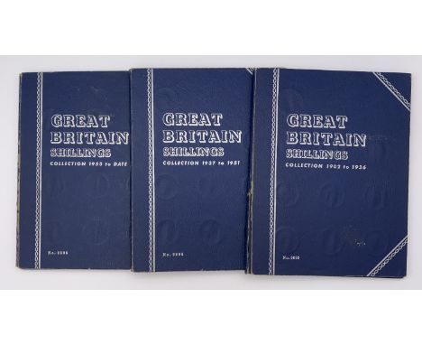 GB Shillings - Whitman Folders containing a complete run 1902-1966. All in collectable condition many E/F including decent sc