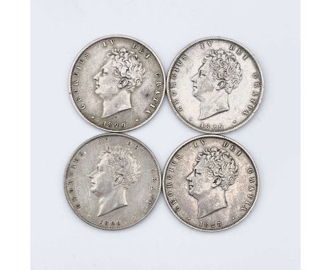 Great Britain George IV Halfcrown (x4) Comprising 1825 VF+, 1826 VF+, 1828 nVF (only 49,890 minted), 1829 F-VF. (Total 4 coin