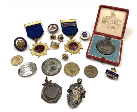 Badges and Tokens - Cornwall Interest. Miscellaneous including National Reserve, Cornwall Badge, R. Taylor, Basset Road, Camb