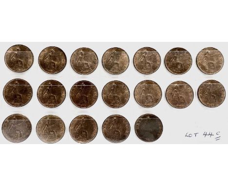 1933 Halfpennies x 19 All e/f to Unc.

Condition: please request a condition report if you require additional information reg