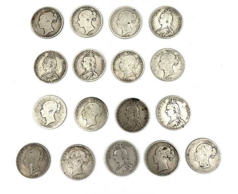 GB Halfcrowns - Victoria Young Head and Jubilee Head. 11 Young Head and 6 Jubilee Head all in mainly worn condition.

Conditi